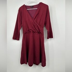 Express Dress Women's Size Small Burgundy Cross Front Tie Back NWOT